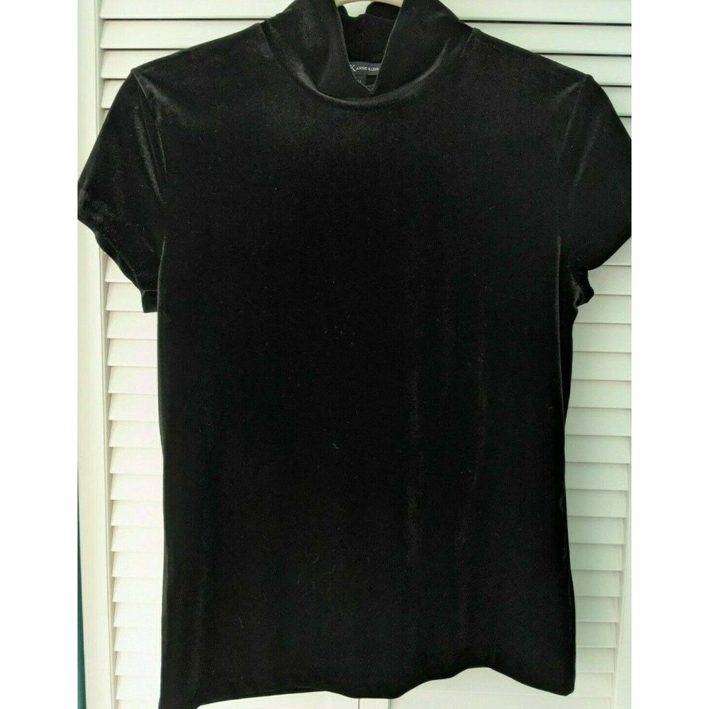 Anne Klein Velveteen/Velvet Top .Black size M